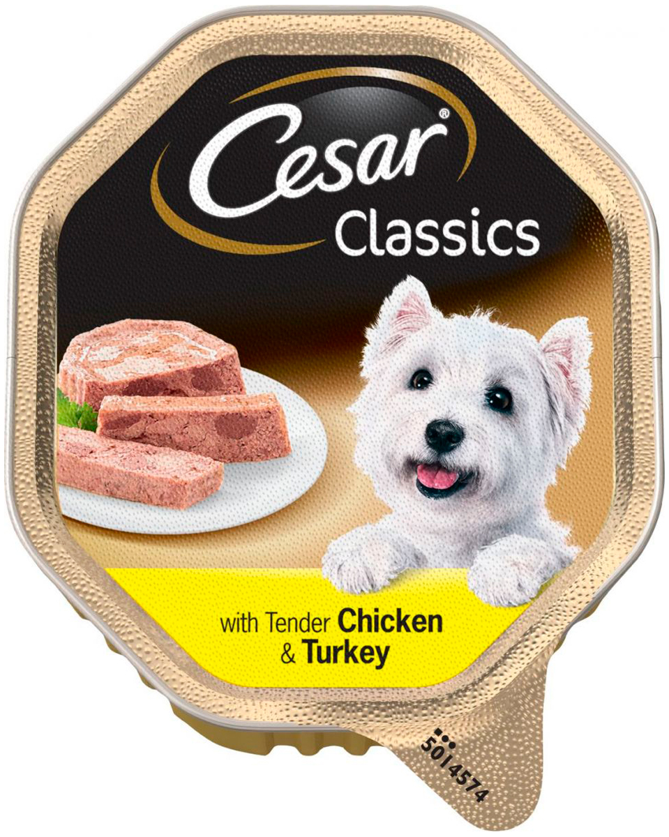 

Cesar Classics для взрослых собак паштет с курицей и индейкой (150 гр х 14 шт)