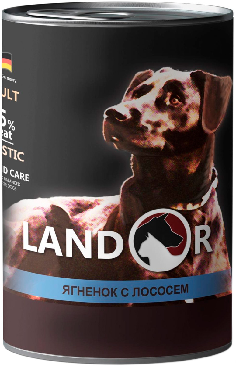 

Landor Dog Adult Lamb & Salmon для взрослых собак всех пород с ягненком и лососем (400 гр)