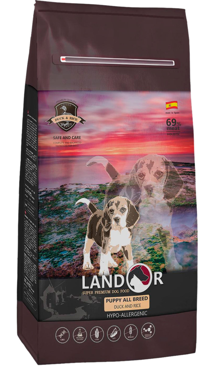 

Landor Puppy All Breed Duck & Rice для щенков всех пород с уткой и рисом (3 кг)