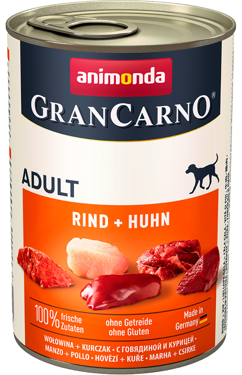 

Animonda Gran Carno Original Adult Rind & Huhn для взрослых собак с говядиной и курицей (400 гр х 6 шт)