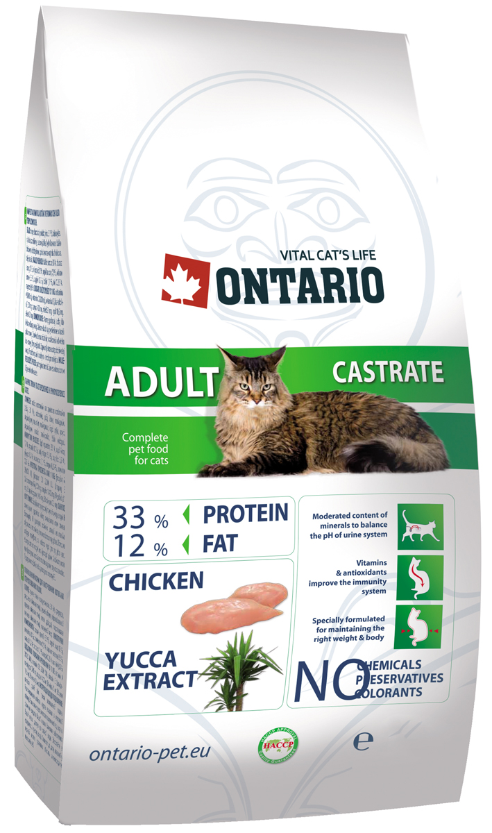 

Ontario Cat Adult Castrate Chicken для взрослых кастрированных котов и стерилизованных кошек с курицей (10 + 10 кг)