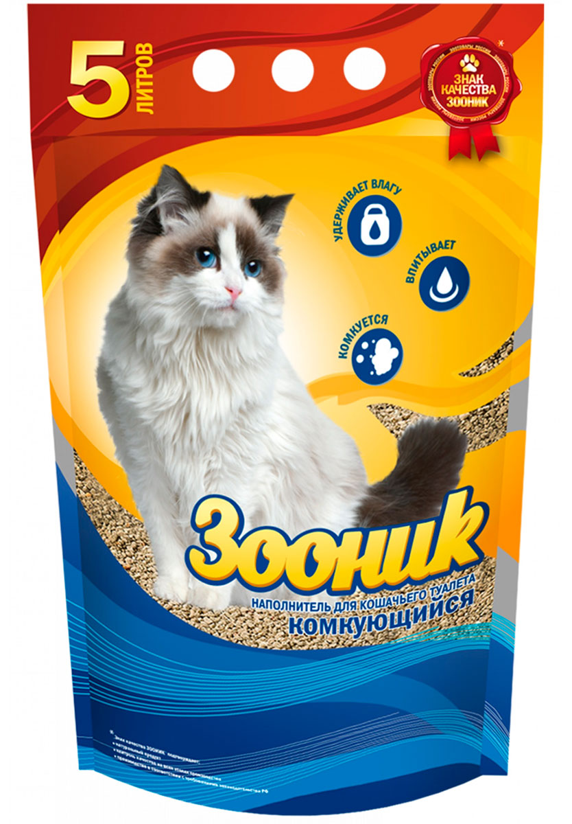 

зооник комкующийся - наполнитель комкующийся для туалета кошек (20 + 20 л)