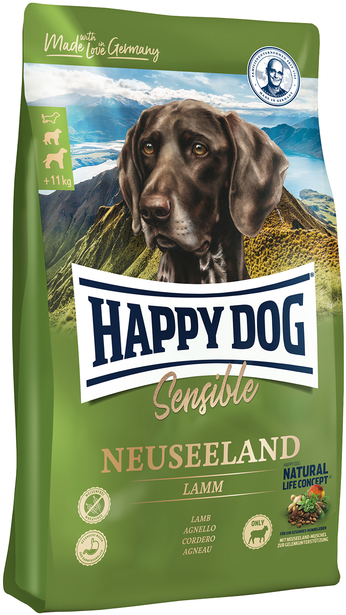 

Happy Dog Supreme Neuseeland Sensible Nutrition для взрослых собак всех пород при аллергии с ягненком и рисом (2,8 кг)