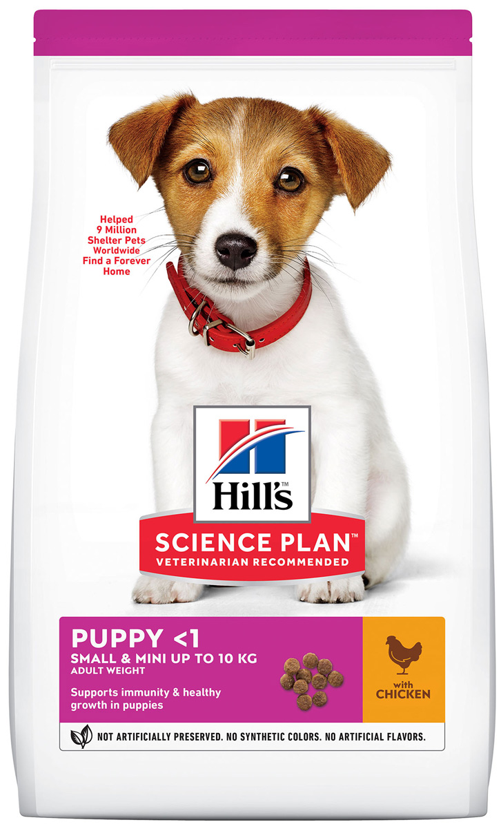 

Hill’s Science Plan Puppy Small & Mini для щенков маленьких пород с курицей (1,5 кг)