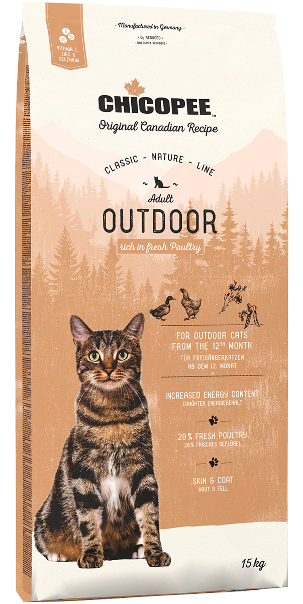 

Chicopee Classic Nature Line Cat Adult Outdoor для активных взрослых кошек с птицей (1,5 кг)