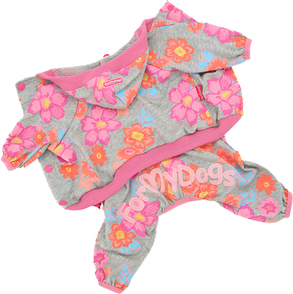 For My Dogs костюм для собак Цветы серо/розовый 319ss-2018 (10)