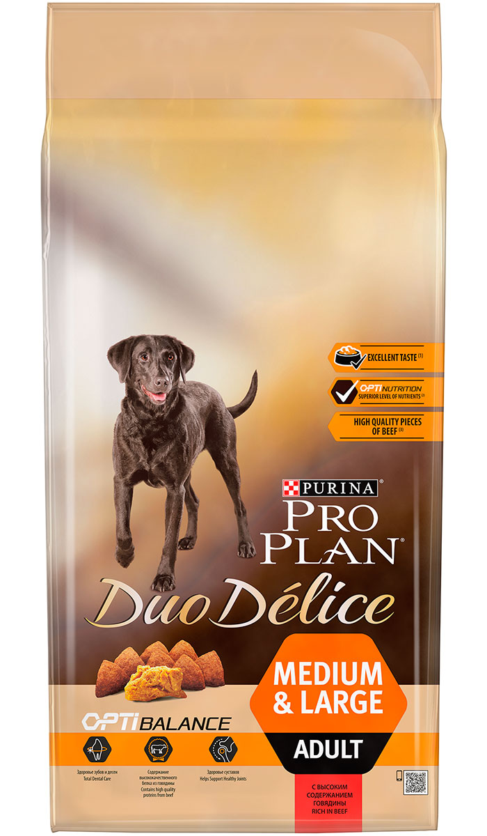 

Purina Pro Plan Duo Delice Medium & Large Adult для взрослых собак всех пород с говядиной и рисом (0,7 + 0,7 кг)