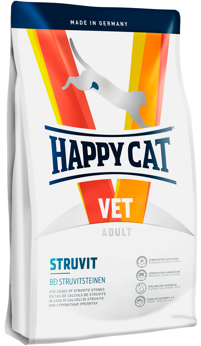 

Happy Cat Vet Struvit для взрослых кошек при при струвитных уролитах (4 кг)