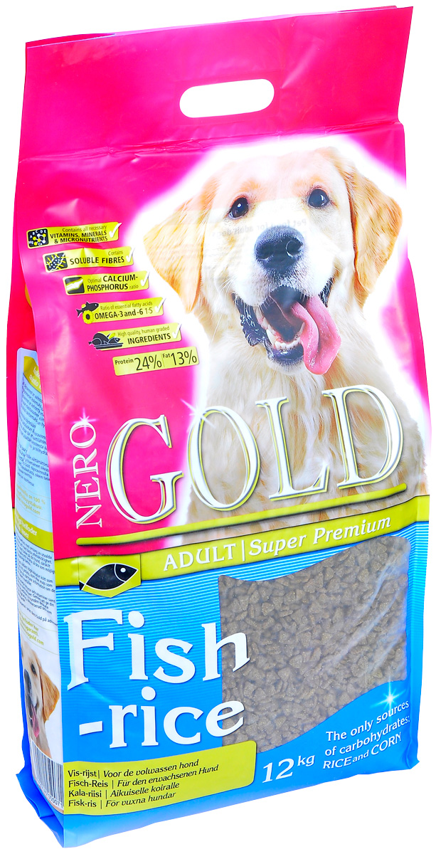 

Nero Gold Dog Adult Fish & Rice для взрослых собак всех пород рыбный коктейль с рисом и овощами (12 кг)