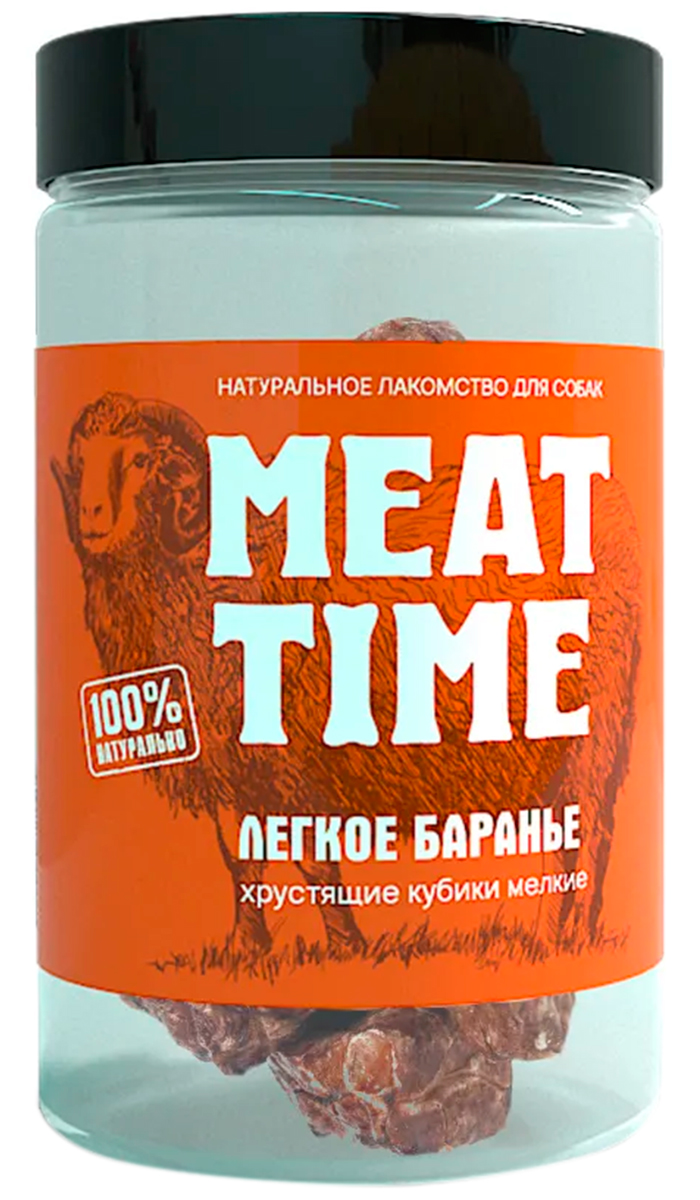 

Лакомство Meat Time для собак легкое баранье хрустящие кубики мелкие (30 гр)