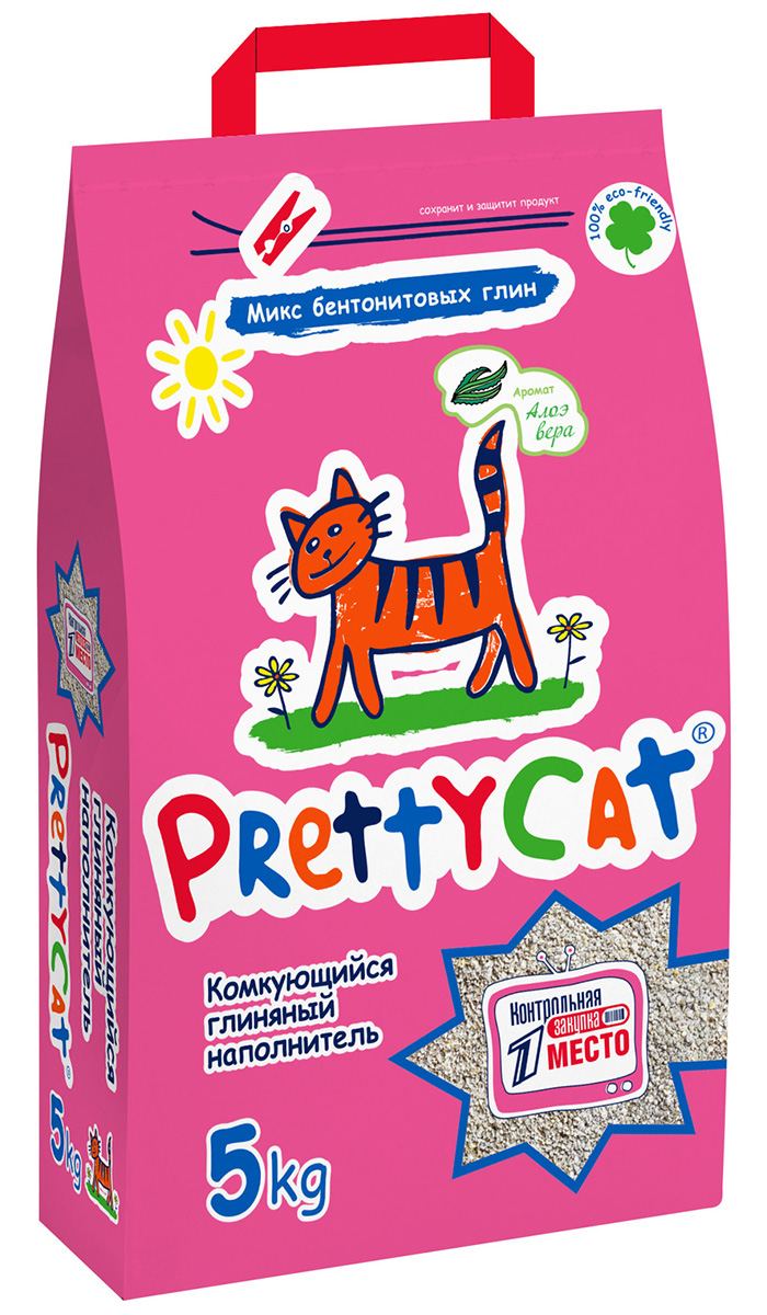 

Pretty Cat Euro Mix наполнитель комкующийся для туалета кошек с ароматом алоэ (5 кг)