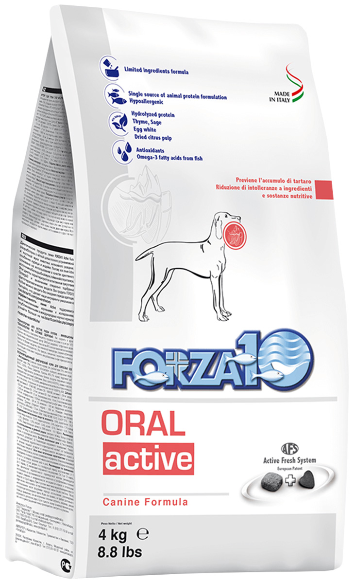 

Forza10 Dog Oral Active для взрослых собак всех пород при заболеваниях ротовой полости (4 кг)