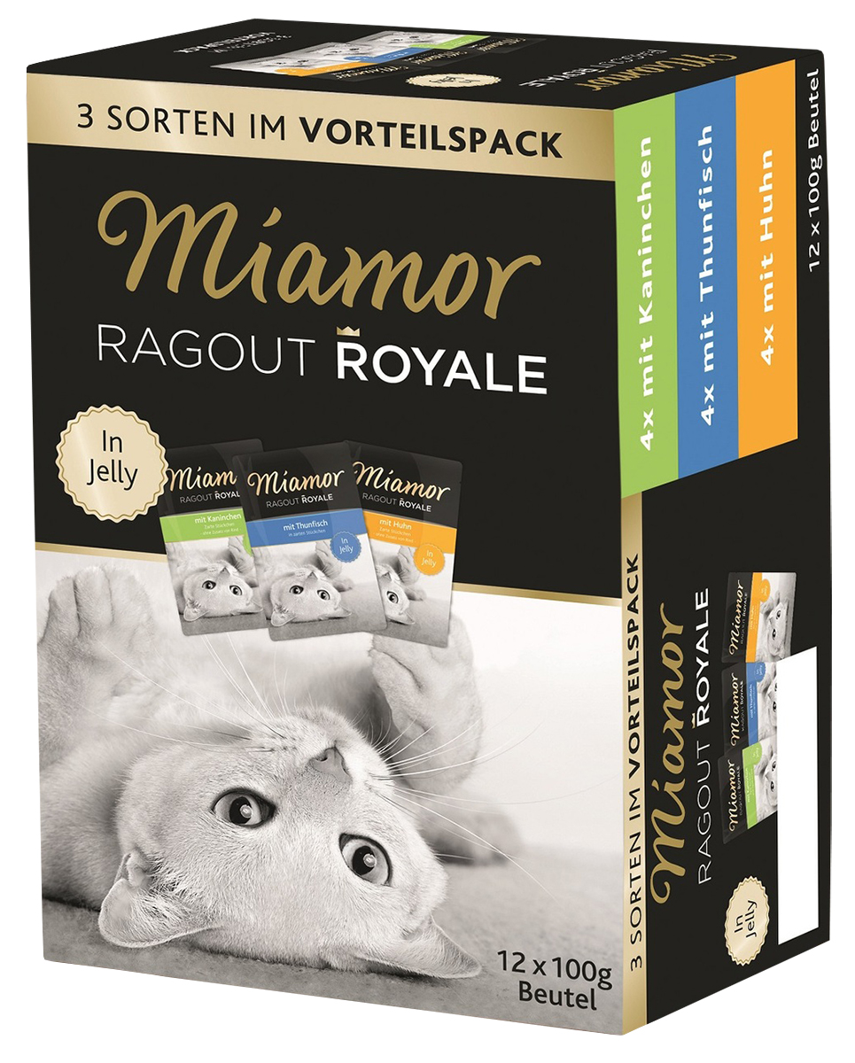 

Miamor Multibox Ragout Royal набор паучей для взрослых кошек с курицей, тунцом и кроликом в желе (100 гр х 12 шт)