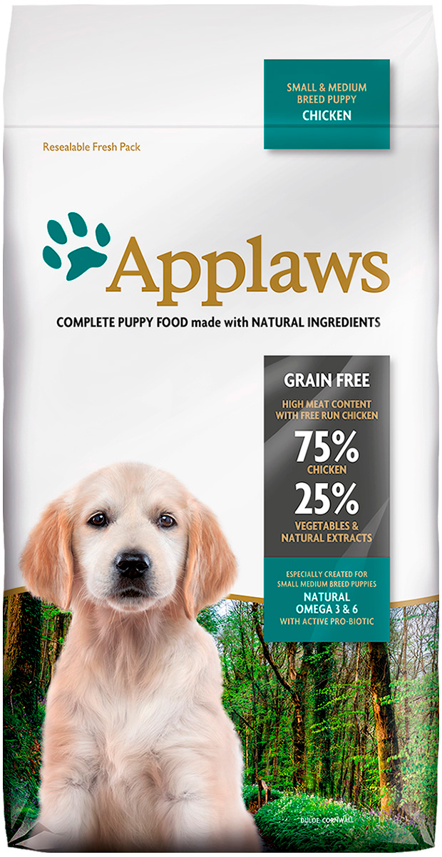 

Applaws Puppy Small & Medium Breed Chicken Grainfree беззерновой для щенков маленьких и средних пород с курицей и овощами (7,5 кг)