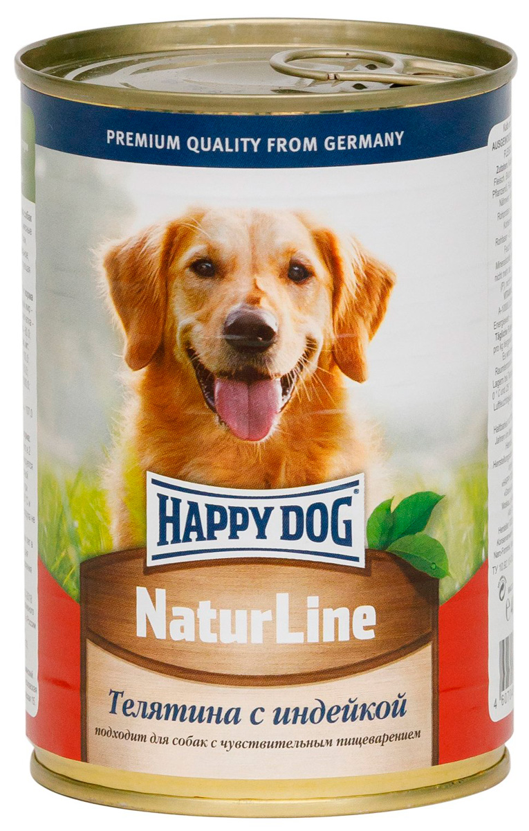 

Happy Dog для взрослых собак с телятиной и индейкой (410 гр х 20 шт)