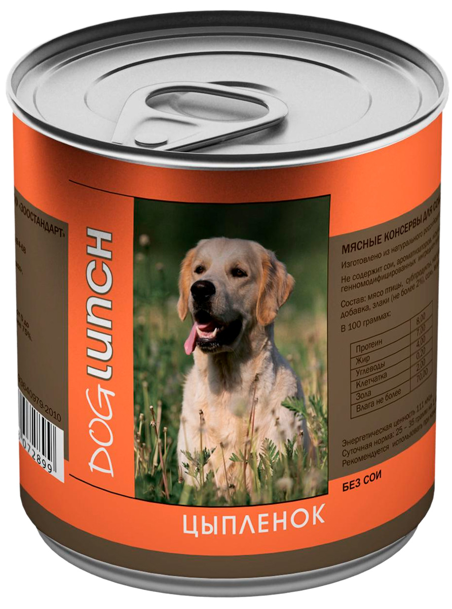 

Dog Lunch для взрослых собак с цыпленком в желе (410 гр)