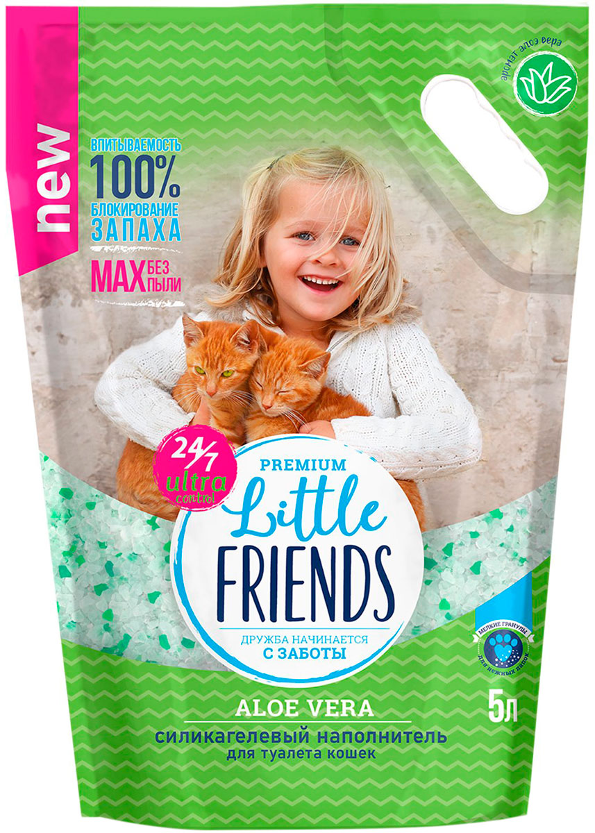 

Little Friends Aloe Vera наполнитель силикагелевый для туалета кошек с ароматом алоэ вера (5 л)