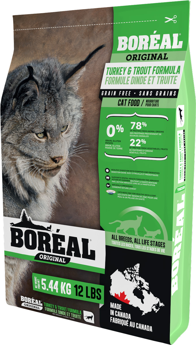 

Boreal Original Cat беззерновой для кошек и котят с индейкой и форелью (2,26 кг)