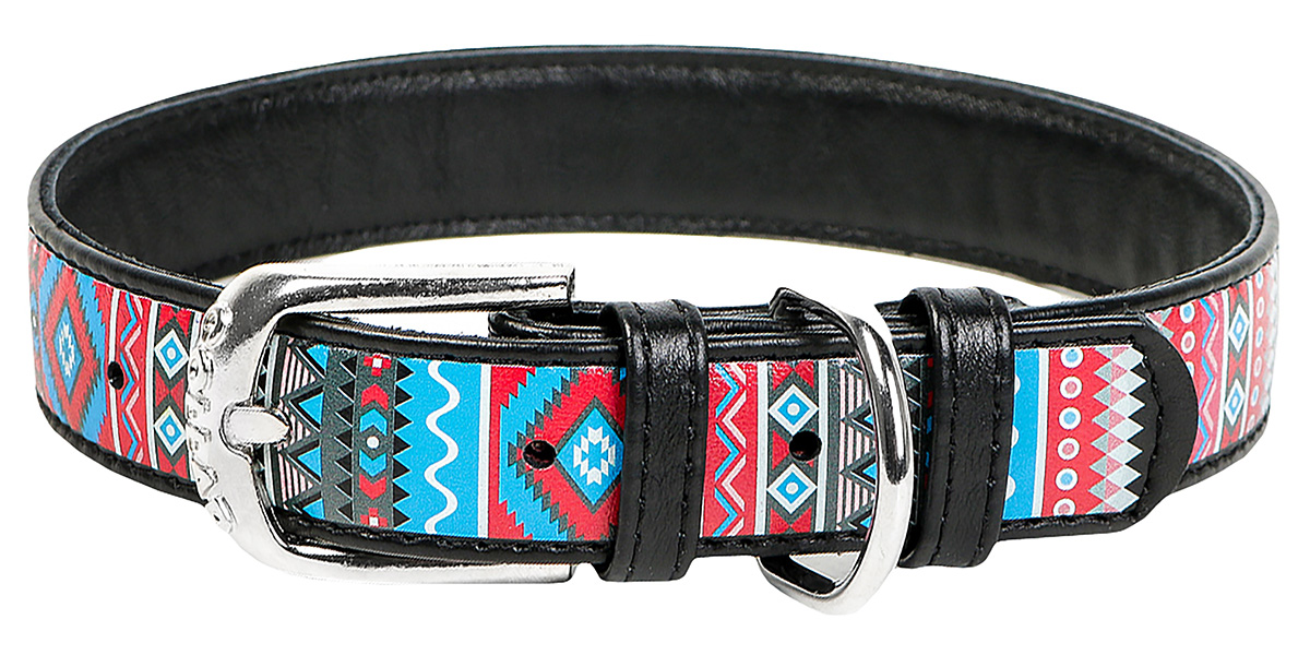 

Ошейник кожаный для собак Этно черный 15 мм 27 – 36 см Collar WauDog Design (1 шт)
