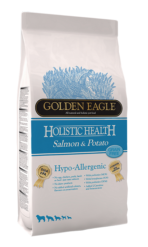 Golden Eagle Holistic Health Dog Adult Hypoallergenic Salmon & Potato беззерновой для взрослых собак при аллергии с лососем и картофелем (2 + 2 кг)