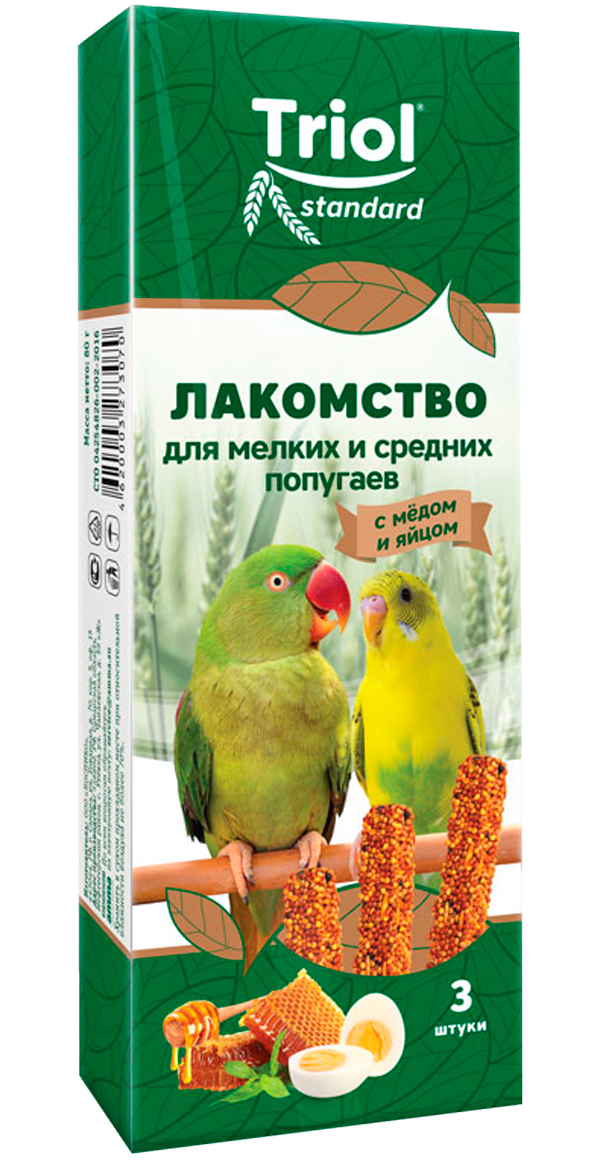 

Triol Standard лакомство для средних и мелких попугаев с мёдом и яйцом (3 шт)