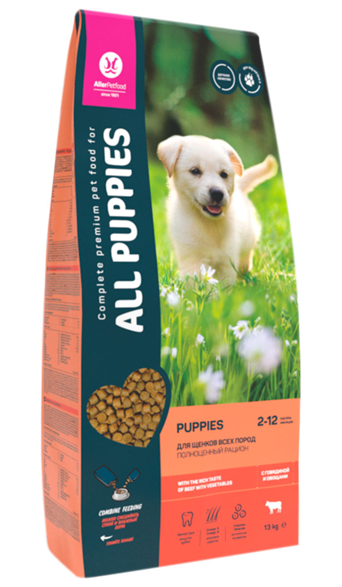 

All Puppies для щенков всех пород с говядиной и овощами (13 + 13 кг)