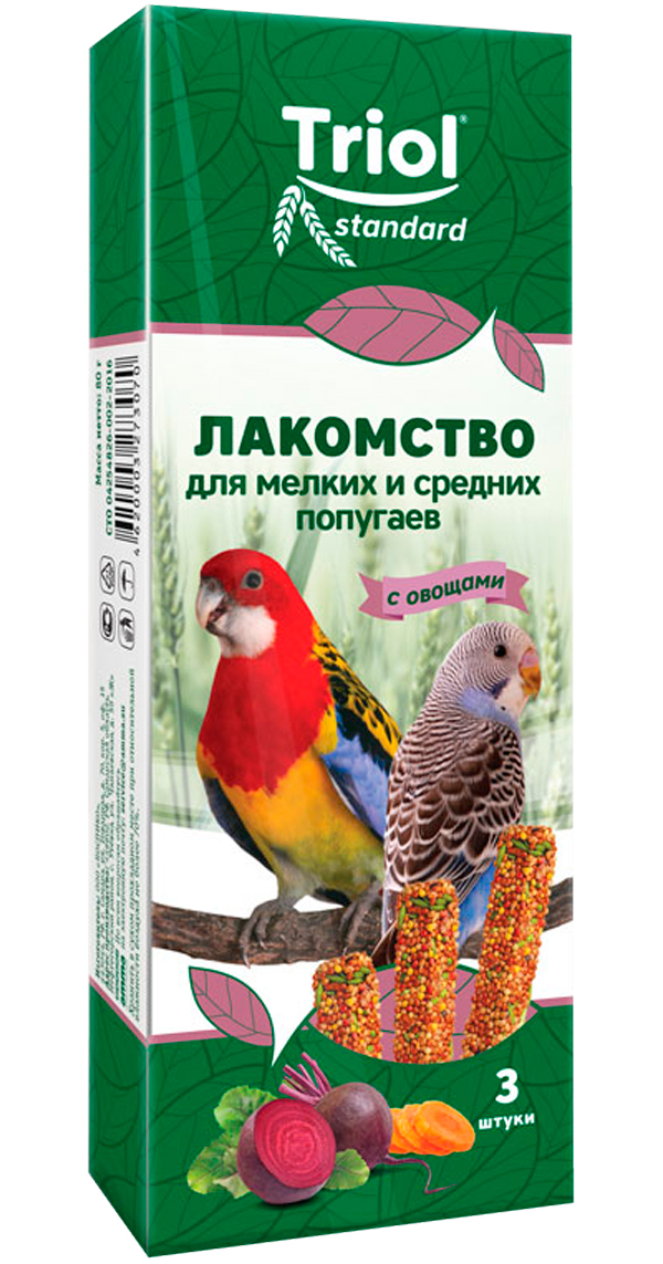 

Triol Standard лакомство для средних и мелких попугаев с овощами (3 шт)