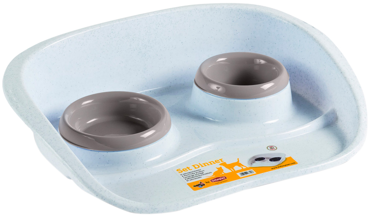 

Подставка с мисками Stefanplast Set Dinner бело пудровая 0,2 л/0,3 л (1 шт)