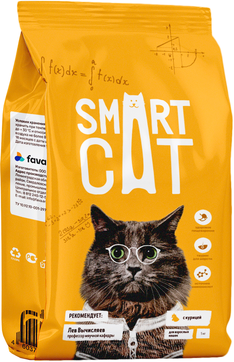 

Smart Cat для взрослых кошек с курицей (1,4 кг)