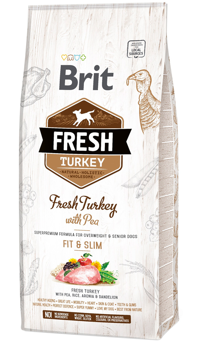 

Brit Fresh Turkey & Pea Light Fit & Slim диетический для взрослых собак всех пород с индейкой и горохом (2,5 кг)