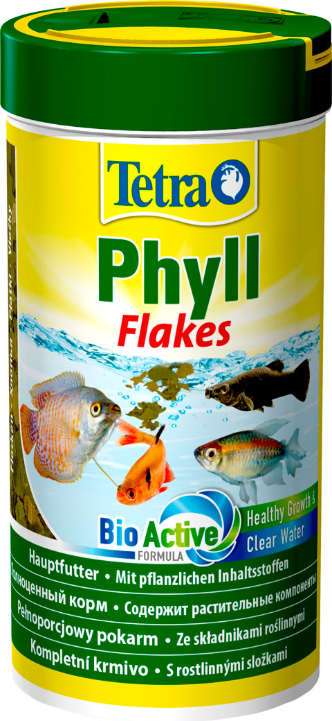 

Tetrа Phyll Flakes корм хлопья для травоядных рыб (250 мл)