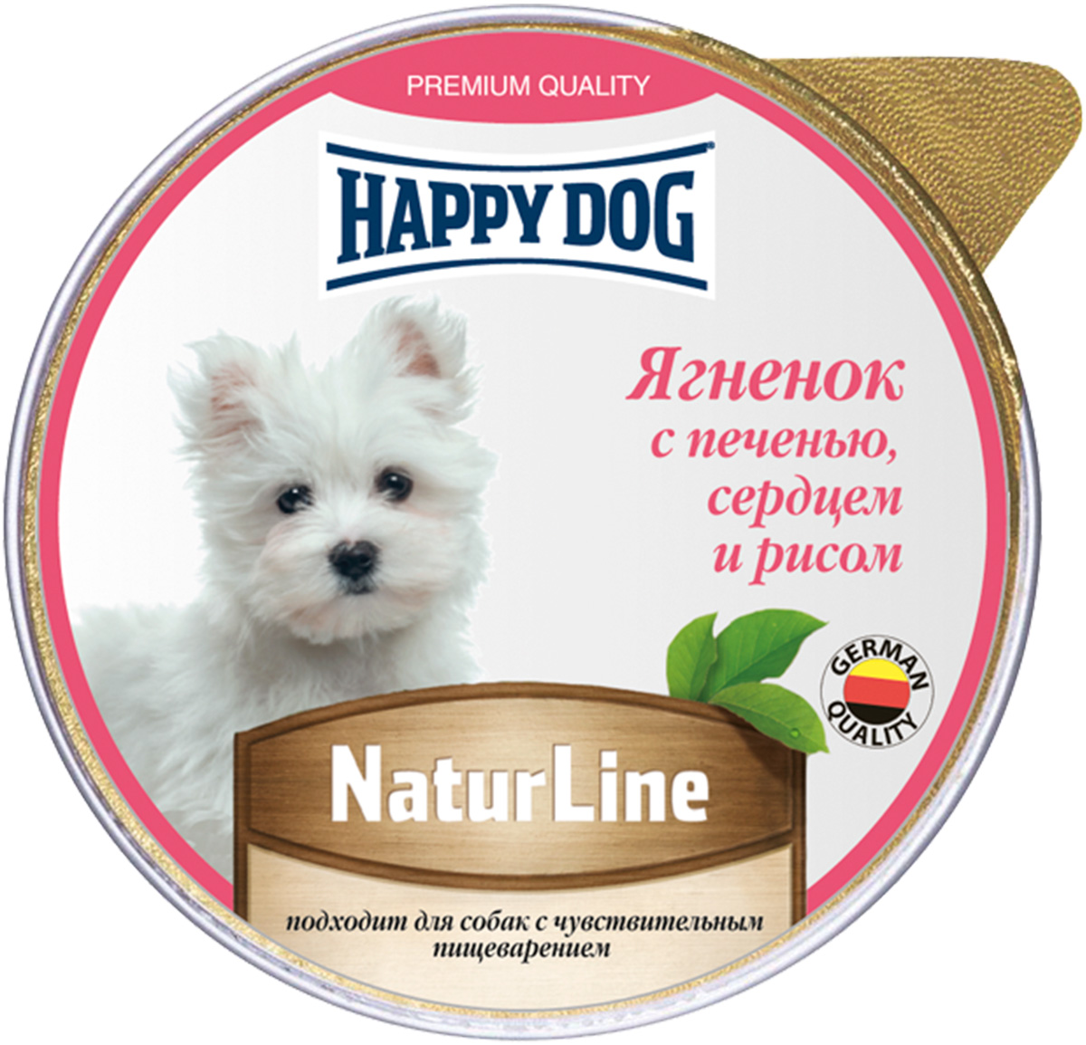 

Happy Dog Natur Line для взрослых собак маленьких пород паштет с ягненком, печенью, сердцем и рисом (125 гр х 10 шт)