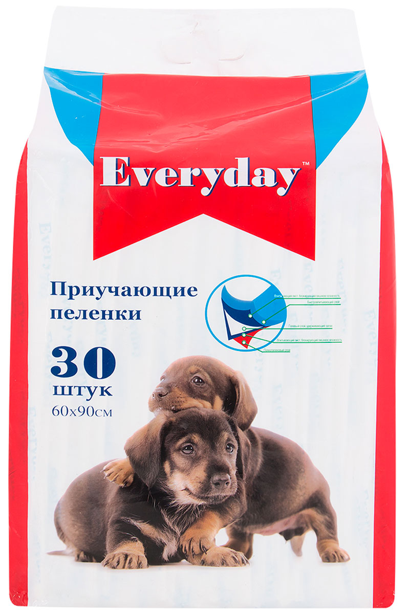 

Everyday пеленки впитывающие гелевые для животных, 60 х 90 см (30 шт)