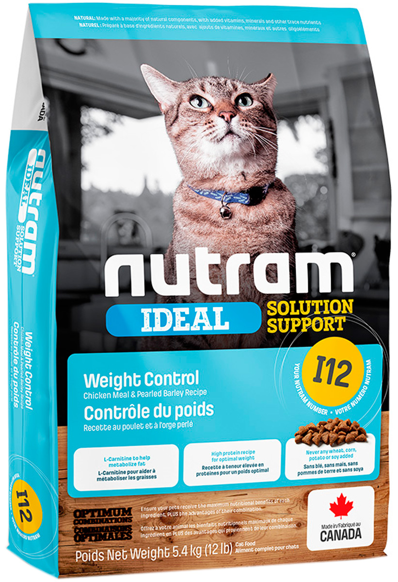 

Nutram Ideal Solution Support I12 Cat Weight Control диетический для взрослых кошек с курицей (5,4 кг)