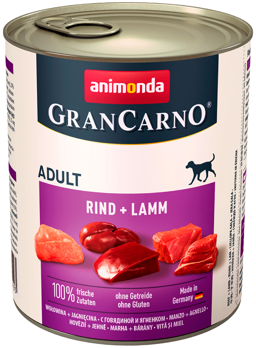 

Animonda Gran Carno Original Adult Rind & Lamm для взрослых собак с говядиной и ягненком (400 гр х 6 шт)