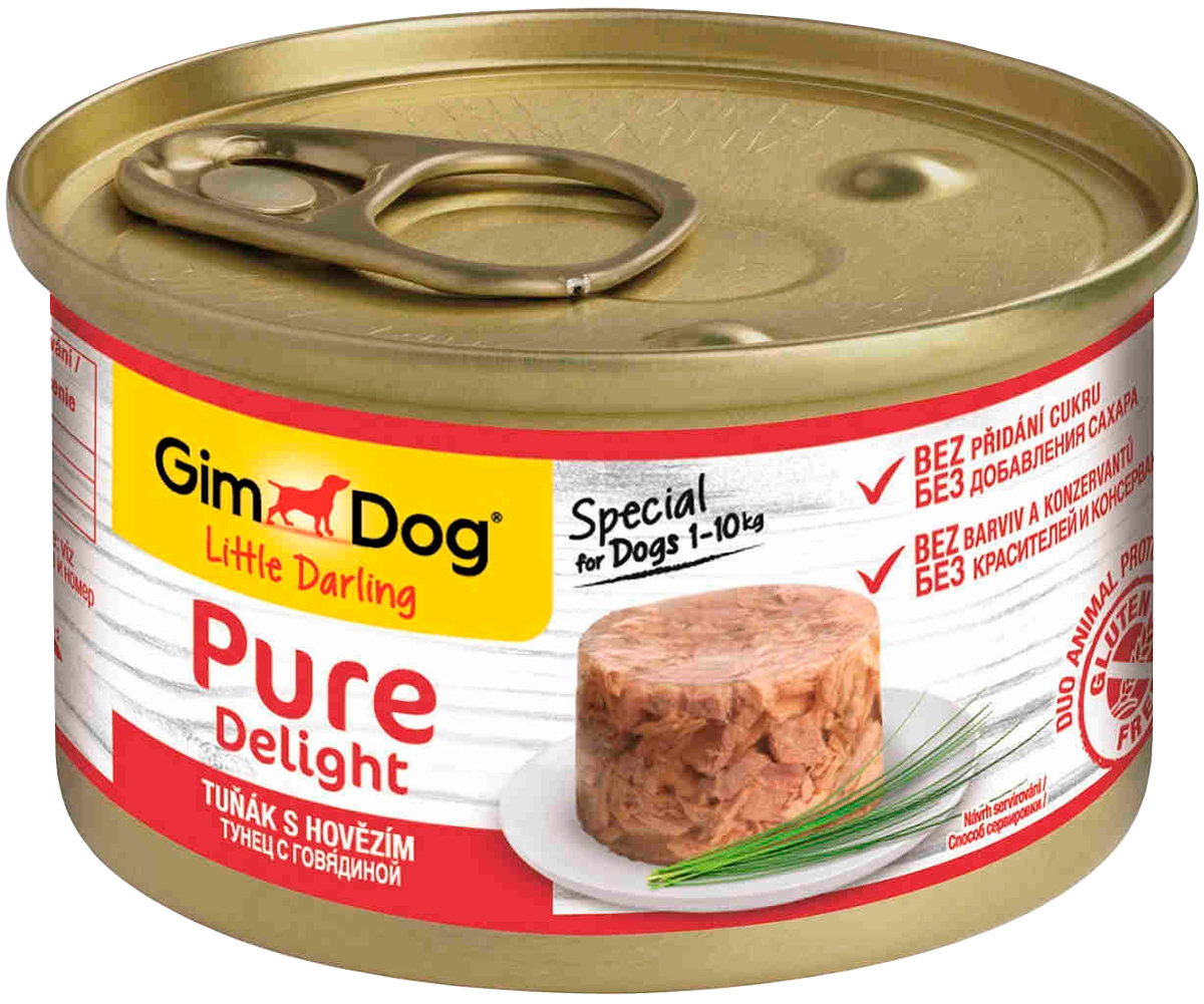 

Gimdog Pure Delight для взрослых собак с тунцом и говядиной в желе (85 гр)