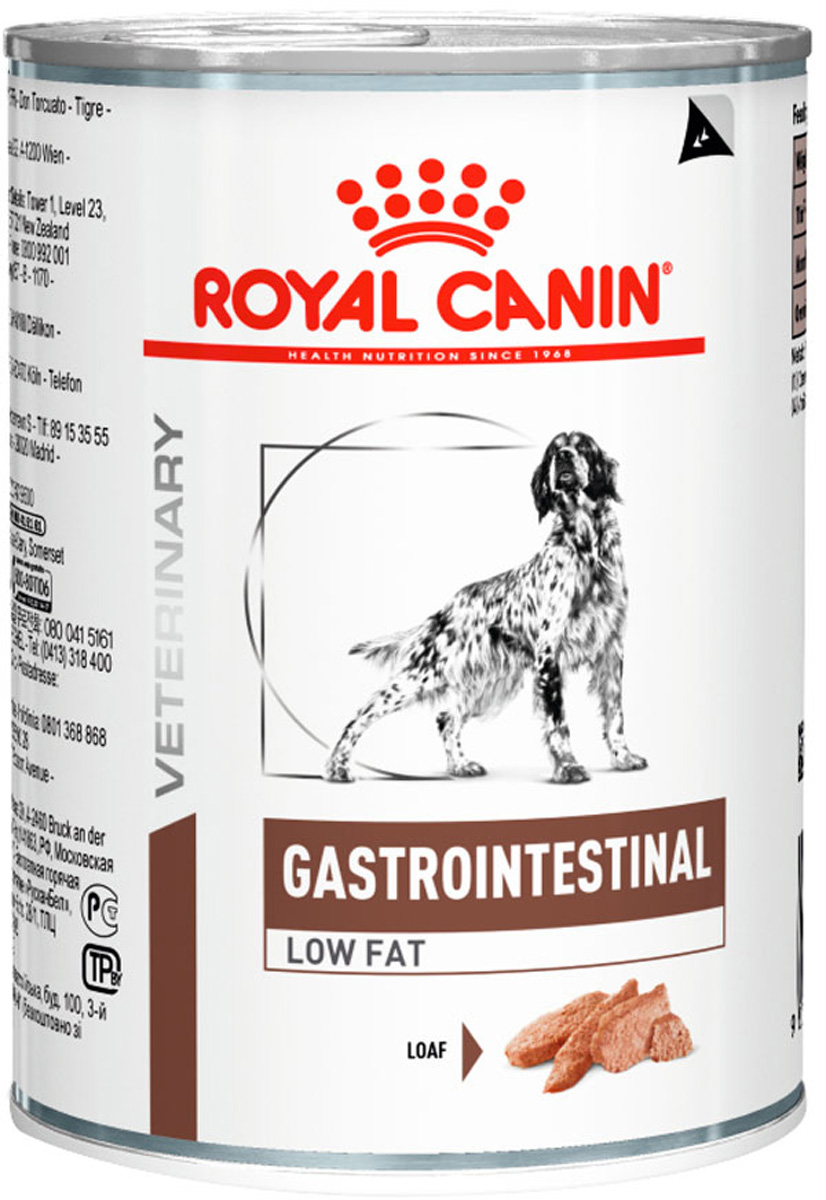 

Royal Canin Gastrointestinal Low Fat для взрослых собак при заболеваниях желудочно-кишечного тракта с пониженным содержанием жира (410 гр х 12 шт)