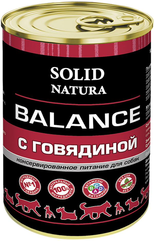 

Solid Natura Balance для взрослых собак с говядиной (340 гр)