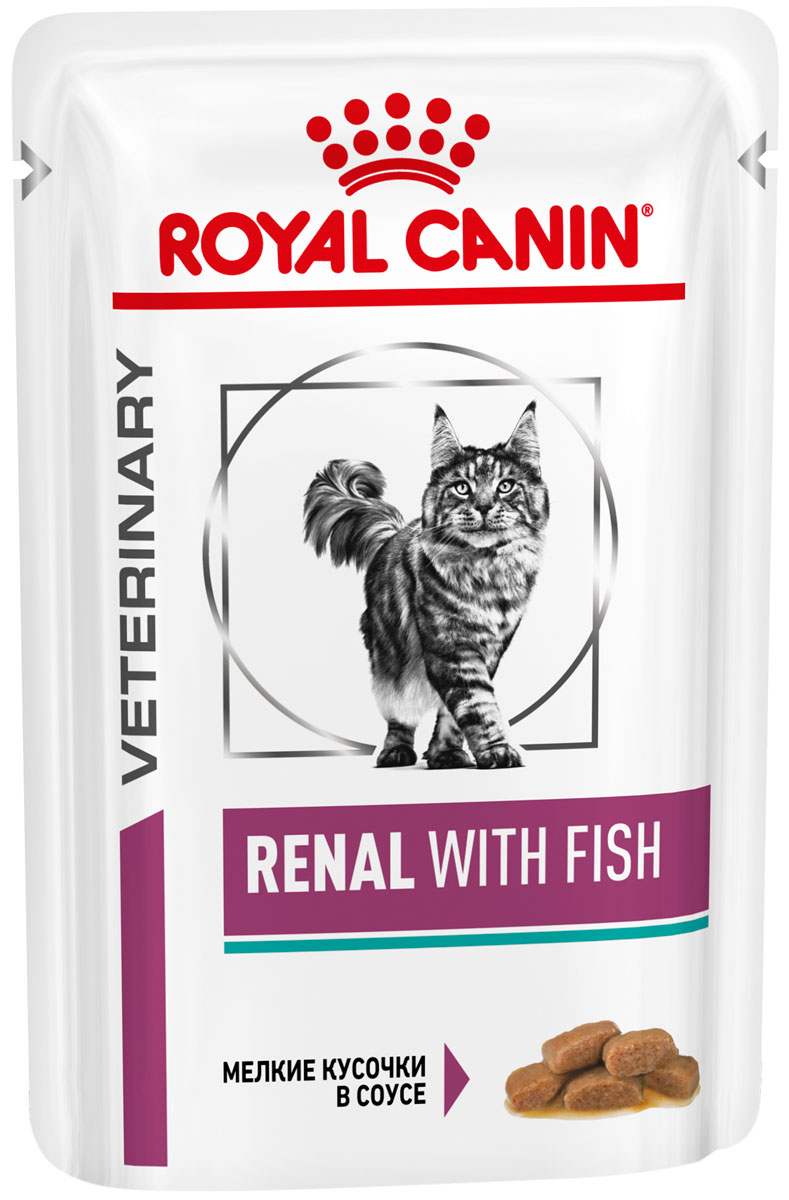 

Royal Canin Renal для взрослых кошек при хронической почечной недостаточности с рыбой 85 гр (85 гр х 12 шт)