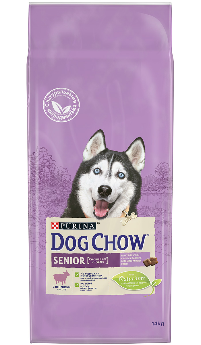 

Dog Chow Senior 9+ With Lamb для пожилых собак всех пород старше 9 лет с ягненком (14 кг)