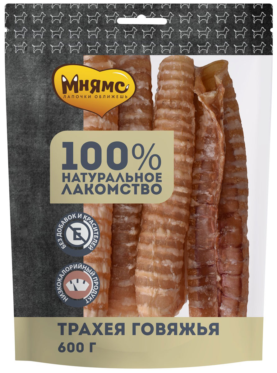 

Лакомство мнямс для собак трахея говяжья сушеная 600 гр (1 шт)