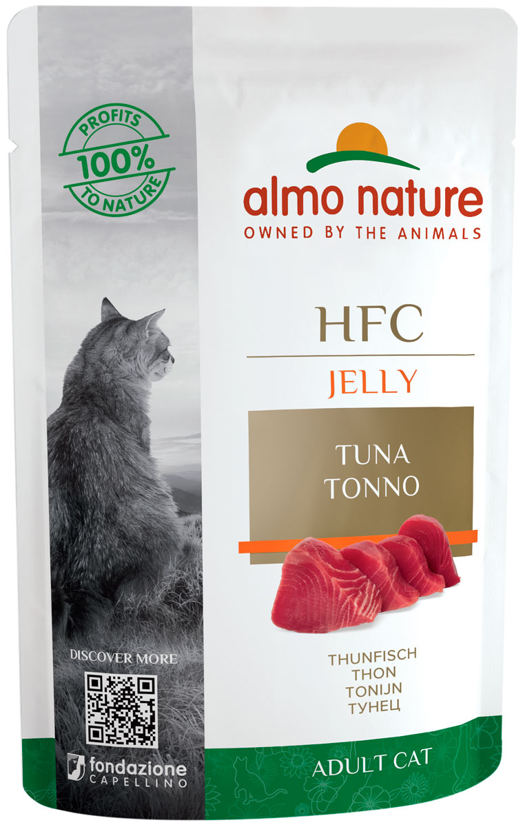 

Almo Nature Cat Hfc Jelly для взрослых кошек с тунцом в желе 23413 (55 гр х 24 шт)