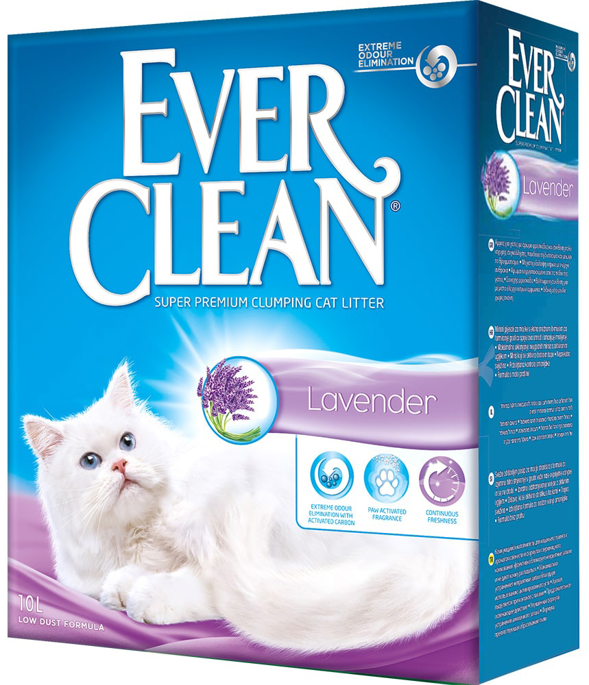 

Ever Clean Lavender наполнитель комкующийся для туалета кошек с ароматом лаванды сиреневая полоска (10 + 10 л)