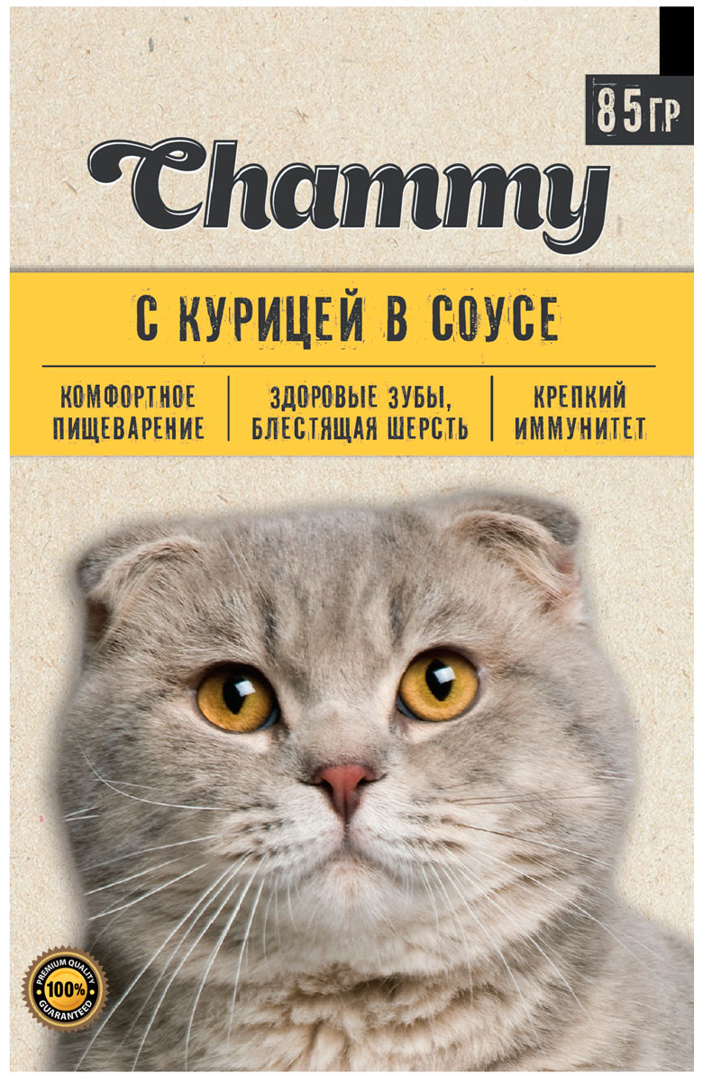 

Chammy для взрослых кошек с курицей в соусе 47011010 (85 гр х 25 шт)
