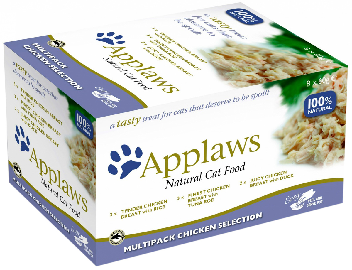 

Applaws набор ламистеров для взрослых кошек с куриным ассорти 8 шт х 60 гр (1 шт)