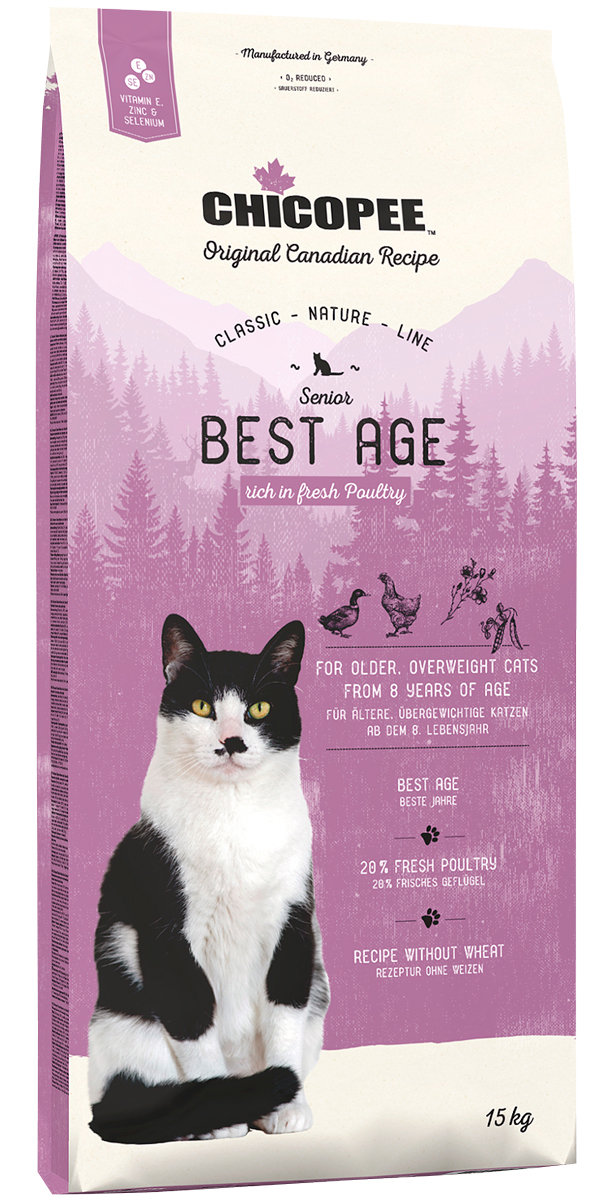 

Chicopee Classic Nature Line Cat Senior Best Age для пожилых кошек с птицей (1,5 кг)