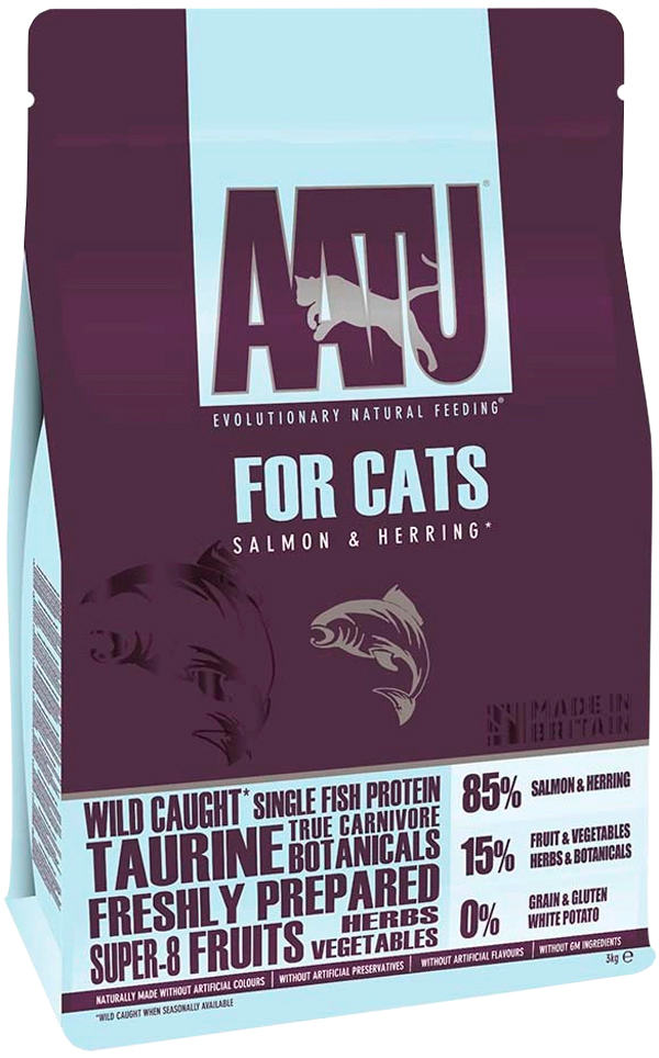

Aatu Cat Salmon & Herring беззерновые взрослых кошек с лососем и сельдью (1 кг)