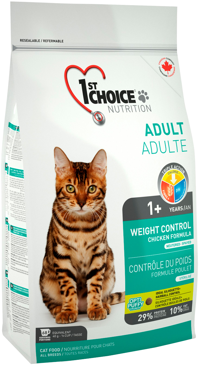 

1st Choice Cat Adult Weight Control диетический для взрослых кошек с курицей (2,72 кг)