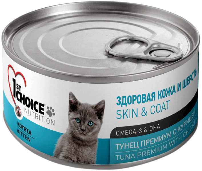 

1st Choice Kitten Premium беззерновые для котят с тунцом и курицей (85 гр х 12 шт)