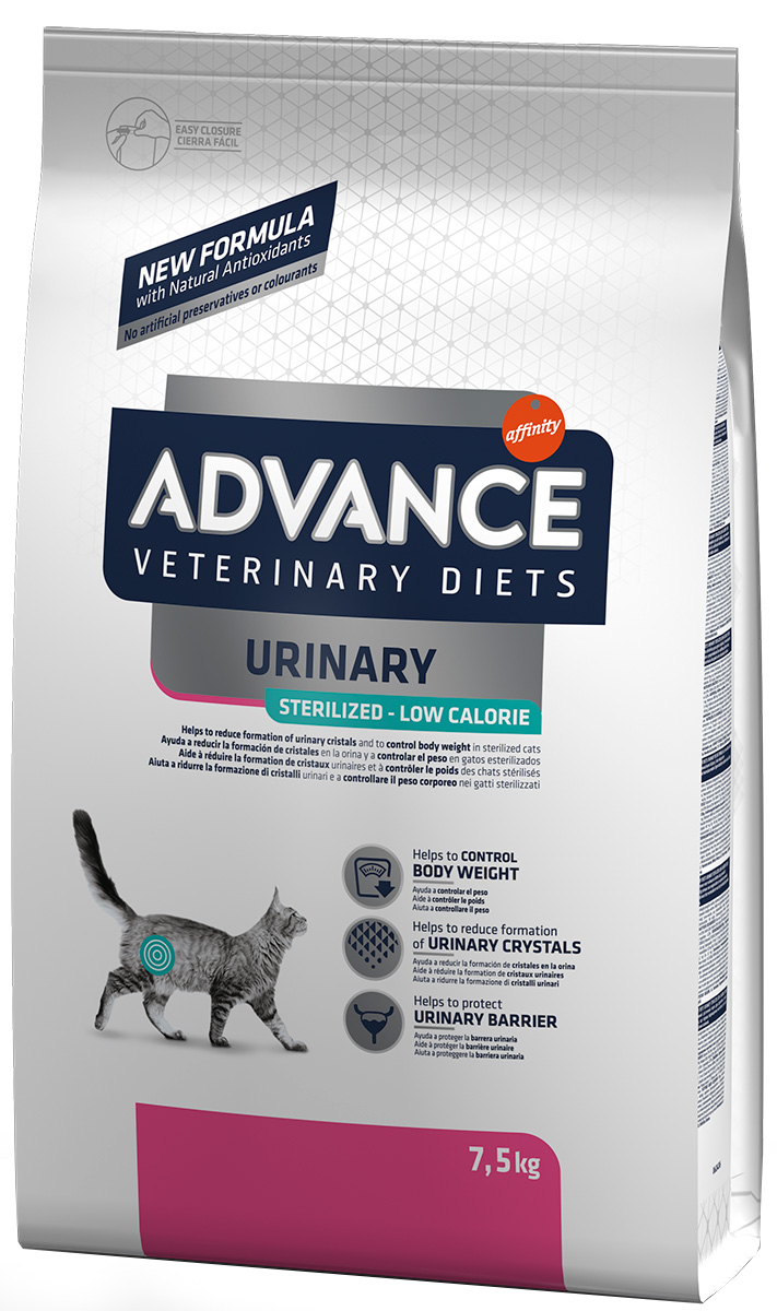 

Advance Veterinary Diets Urinary Sterilized Low Calories для взрослых кошек при мочекаменной болезни с пониженным содержанием калорий (1,25 кг)